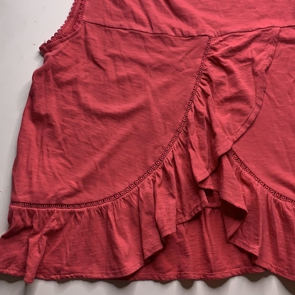 NWT Loft Coral Ruffle Rear Crochet ribbon peplum new with tags - Picture 6 of 7